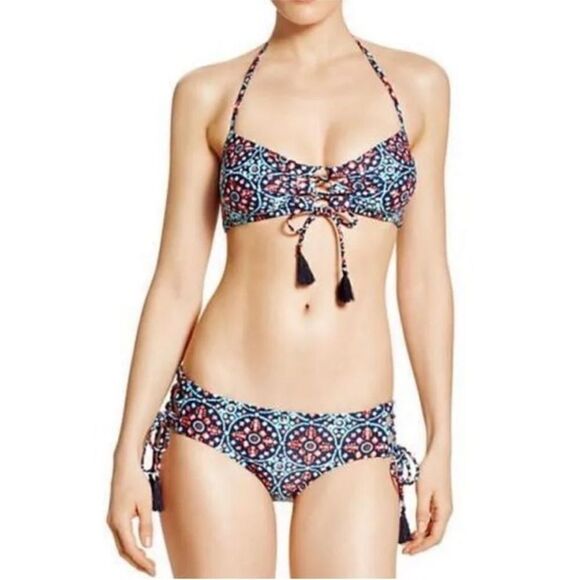 MICHAEL MICHAEL KORS Nui Geo-Print Lace-Up Two Piece Bikini Set NWT - Picture 1 of 9